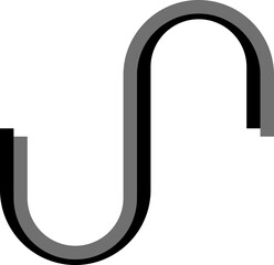 Intertwined dual-color lines form an irregular maze structure made of squared wave transitions and rounded bends.