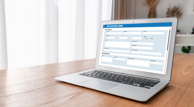 Online application form for modish registration on the internet website - Powered by Adobe