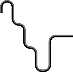 Two continuous lines travel a long maze path defined by curved transitions and repeated geometric formations.