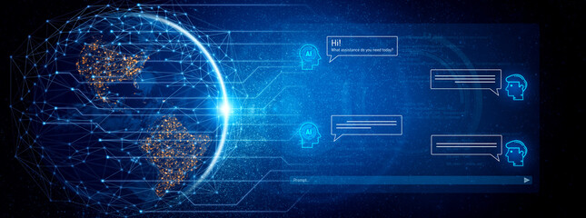 Plakat AI chatbot interface facilitates communication, chatbot, and AI interaction for automated user support and information exchange Vouch