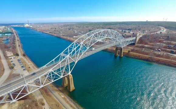 Cape Cod Canal Aerial at Sagamore, Massachusetts