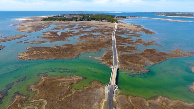 Lieutenant Island Bridge Aerial at Wellfleet, Cape Cod