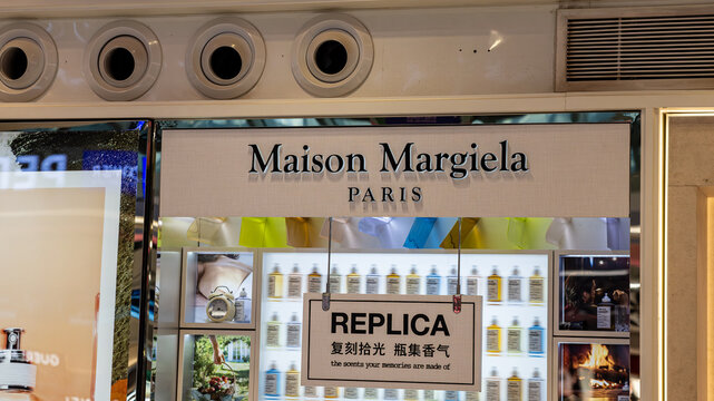 Bangkok \ Thailand - 15 November 2025: Maison Margiela Replica fragrance collection at Suvarnabhumi Airport (BKK) duty-free