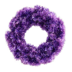 Purple metallic tinsel loop. Isolated white background. Png format
