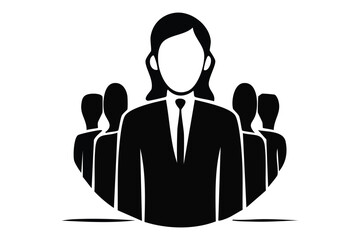 Diverse Business Team Silhouette Group of Professionals Standing Together Corporate Leadership
