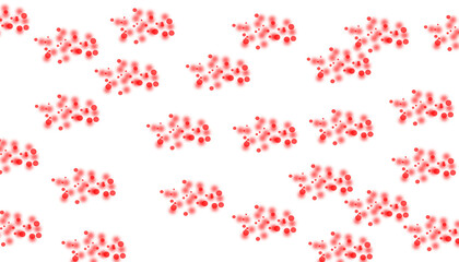 Abstract red organic clusters forming a seamless repeating pattern on white