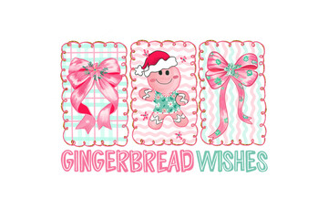 'Gingerbread Wishes' with Cute Festive Illustration Sublimation Design