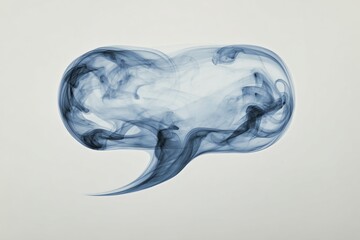 Abstract Smoke Chat Bubble Icon on White Background