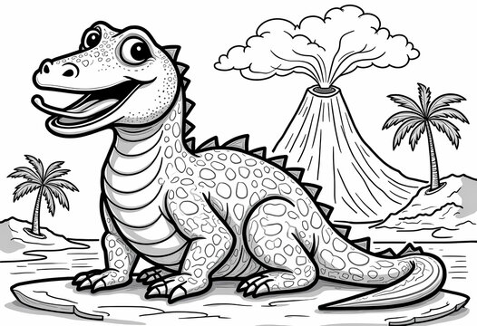 Komodo Dragon Illustration 2