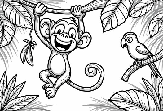 Cute Cartoon Monkey Illustration 2