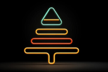 Minimalist Christmas tree outline made with a single bold zigzag line on plain background