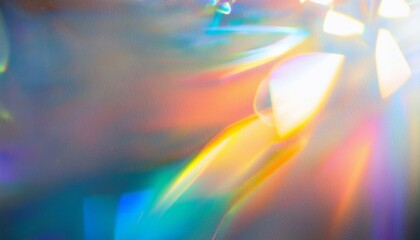 White Background With Bright Iridescent Sunlight Flares And Colorful Refractions