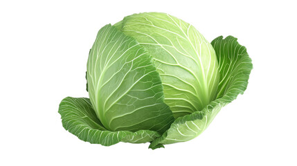 Obraz premium A large green cabbage is sitting on a white background