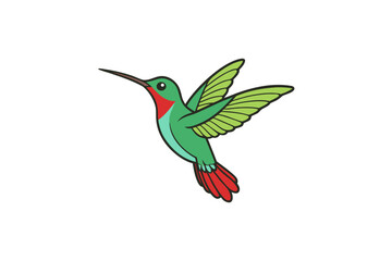 Humming bird cartoon art vector art illustration