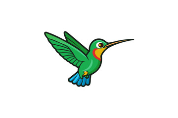 Humming bird cartoon art vector art illustration