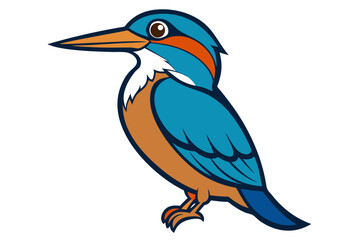 kingfisher bird vector art white background