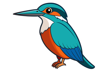 kingfisher bird vector art white background