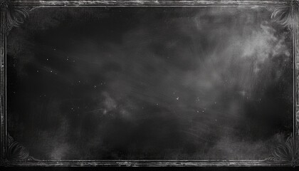 an overlay of dust and scratches mimicking the effect of an old film creating a distressed chalkboard like design