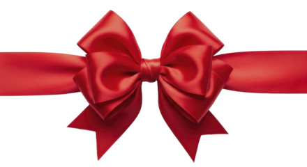  Festive Red Gift Bow and Ribbon on a transparent background, PNG image, PNG file