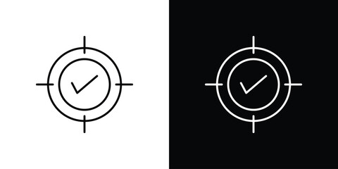 Accuracy icons vector symbol with editable stroke lines for web designs