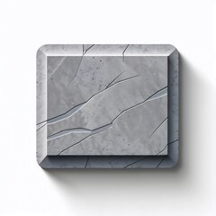 Stone memorial plaque in realistic gray style, cracked textured surface, remembrance