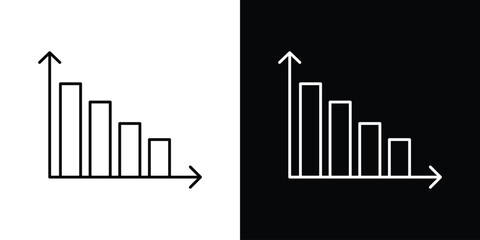 Bar chart icons vector symbol with editable stroke lines for web designs © basit