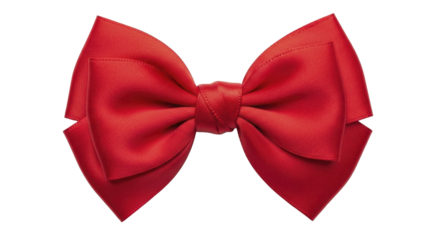  Red festive bow for Christmas gift decoration on a transparent background PNG image