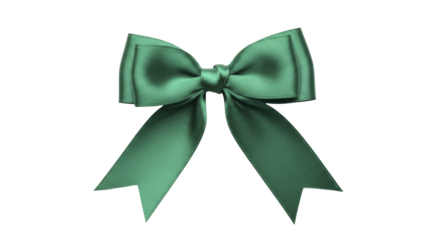 Vibrant Green Christmas Ribbon Bow on a transparent background, PNG image, PNG file for Holiday Gifting
