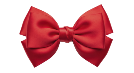 Red Christmas gift bow on a transparent background PNG image holiday season present ribbon decoration file