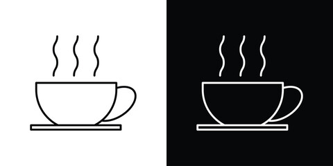 Coffee icons vector symbol with editable stroke lines for web designs
