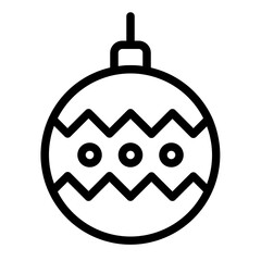 Festive Christmas ornament icon with zig zag pattern