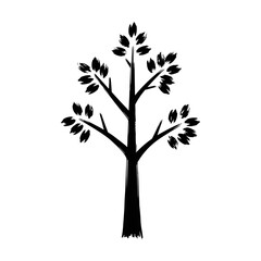 Obraz premium Black tree silhouette vector illustration graphic design nature art print isolated on white background
