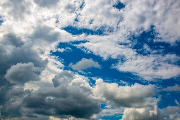 Blue sky with clouds, nature background