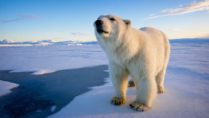 polar bear on ice