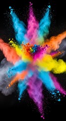 Naklejka premium Explosion of Vibrant Colors - A Dynamic Powder Paint Display.