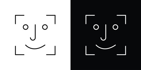 Face id icons vector symbol with editable stroke lines for web designs