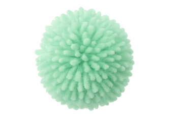 Green fluffy pom-pom ball shape on transparent background