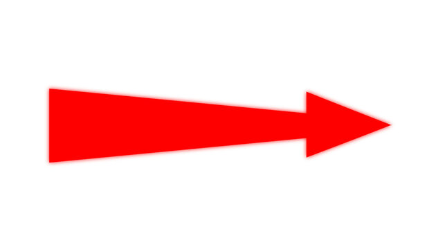 Red arrow pointing right, indicating direction, next, forward, or navigation