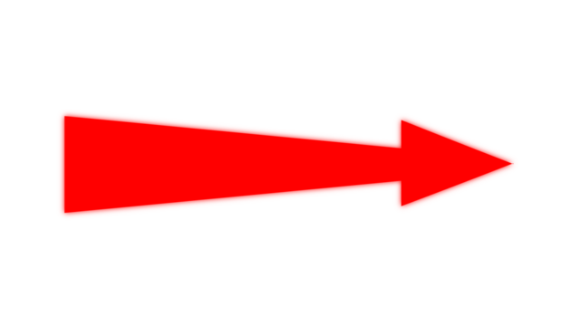 Red arrow pointing right, indicating direction, next, forward, or navigation