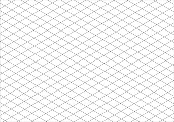 Black line guides. Isometric black grid, squared grid. Mathematic typography pattern for making notebooks productions for school, education. Notebook sheet blank. Printable 3d perspective backdrop.