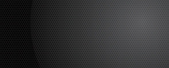 black perforated metal aluminum background. Abstract dark gray sheet with hexagonal hole. vector illustration abstract texture futuristic design. metallic steel plate texture.