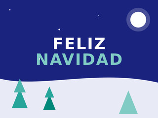 Editable winter-themed text effect with Feliz Navidad greeting and simple landscape design