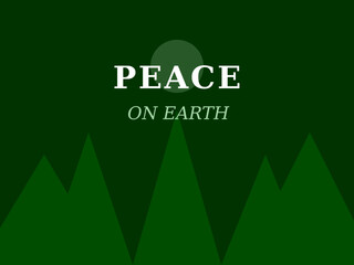 Editable text effect design featuring the phrase peace on earth with green mountains