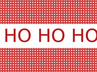 Festive red and white design with 'Ho Ho Ho' for Christmas celebrations