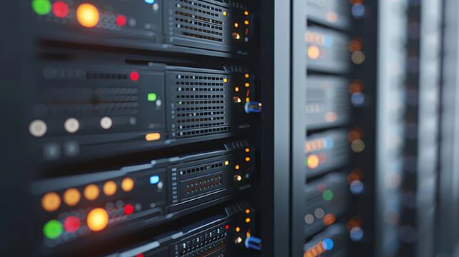 Server racks in data center  exploring cloud computing, ai, and database concepts