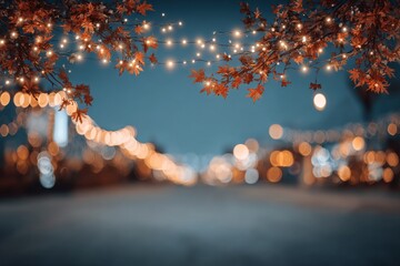 Beautiful autumn leaves are bathed in warm sunlight during the golden hour in a serene and idyllic setting outdoors