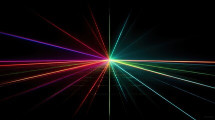 neon accents rays against black background. abstract rays