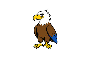 Eagle bird cartoon art vector illustration