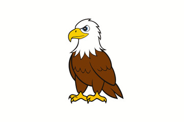 Eagle bird cartoon art vector illustration