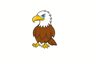 Eagle bird cartoon art vector illustration